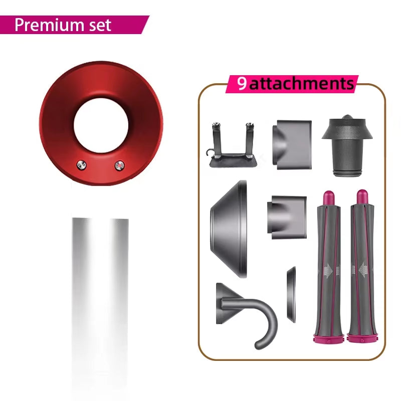 Leafless Constant Temperature Hair Dryer for Personal Hair Care and Styling; Home Professional Hair Style Accessories Kit (5+1)