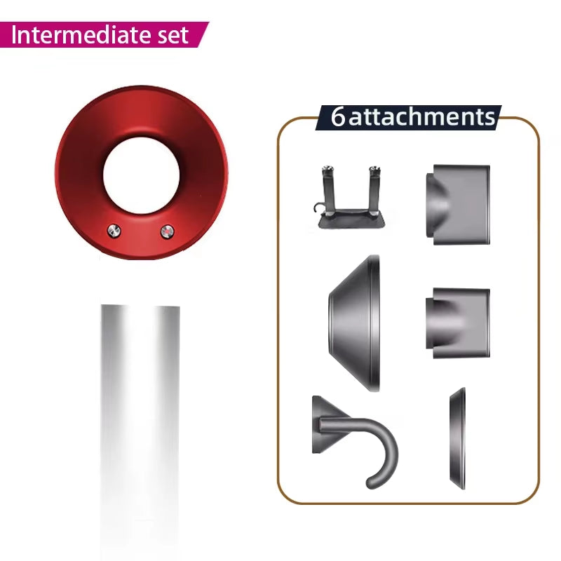 Leafless Constant Temperature Hair Dryer for Personal Hair Care and Styling; Home Professional Hair Style Accessories Kit (5+1)